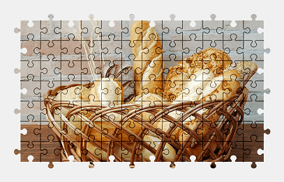 Jigsaw puzzle online bread,basket,food