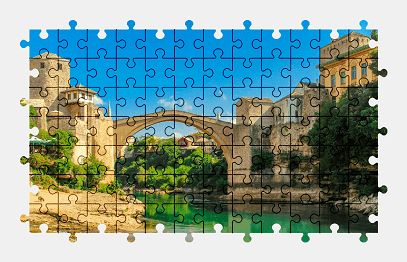 Jigsaw puzzle online bridge,river,colorful,building