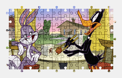Jigsaw puzzle online bugs-bunny,daffy-duck,cartoon,character,colorful