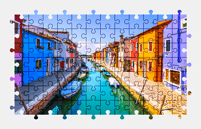 Jigsaw puzzle online burano,italy,venice,colorful,building,architecture
