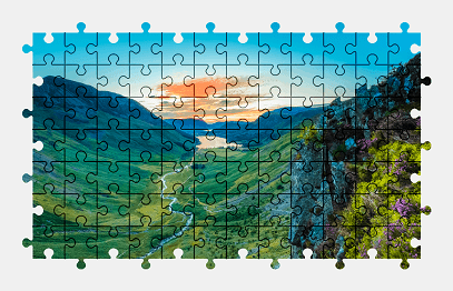 Jigsaw puzzle online valley,england,nature,landscape,mountains,river,colorful,lake