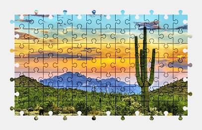 Jigsaw puzzle online cactus,nature,landscape,colorful,plant