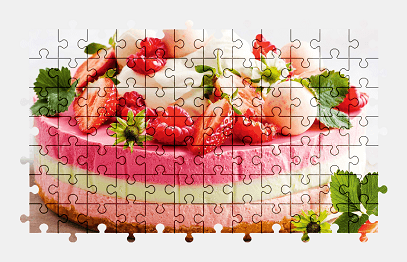 Jigsaw puzzle online cake,dessert,food,colorful,strawberry