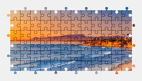 Jigsaw puzzle online beach,california,usa,sunset,sky,sea,ocean,nature,colorful
