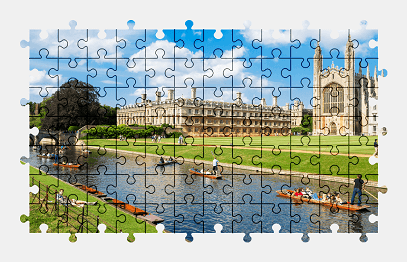 Jigsaw puzzle online england,river,building,architecture,colorful
