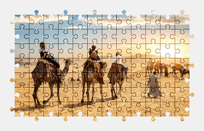 Jigsaw puzzle online camel,animal,colorful,desert,landscape