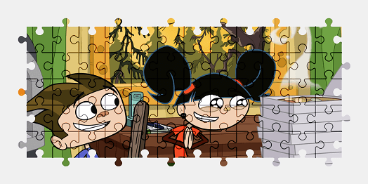 Jigsaw puzzle online camp-lakebottom,cartoon,colorful,character