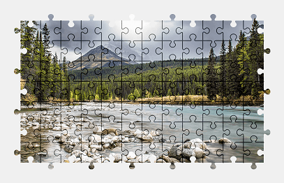Jigsaw puzzle online canada,park,river,water,forest,nature,mountains