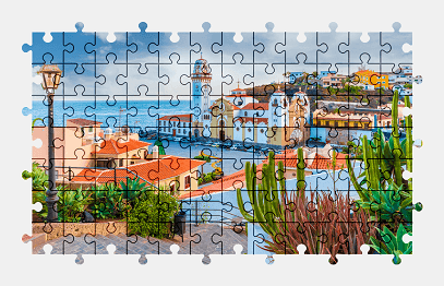 Jigsaw puzzle online city,island,spain,architecture,colorful,building
