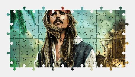 Jigsaw puzzle online jack-sparrow,movie,character,colorful