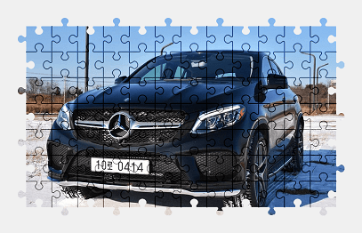 Jigsaw puzzle online car,mercedes-benz,vehicle,snow