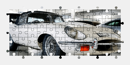 Jigsaw puzzle online white,jaguar,sports-car,car,classic,vehicle