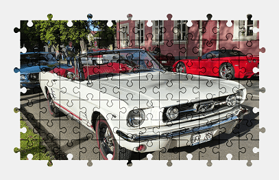 Jigsaw puzzle online white,ford,mustang,car