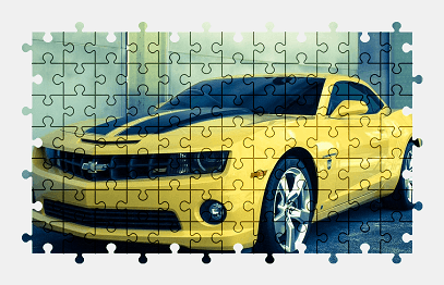 Jigsaw puzzle online yellow,chevrolet,camaro,sports-car,car,colorful,vehicle