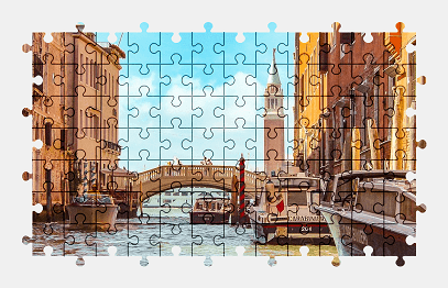Jigsaw puzzle online venice,tower,bridge,street,city,italy,architecture,colorful