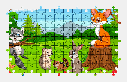 Jigsaw puzzle online cartoon,animal,nature,colorful