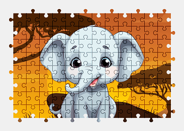 Jigsaw puzzle online cartoon,elephant,animal,colorful