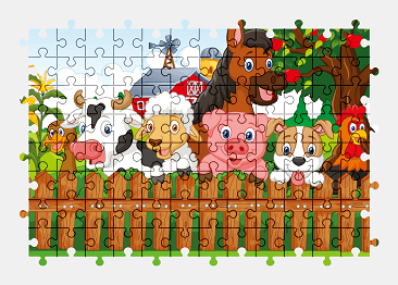 Jigsaw puzzle online cartoon,farm,animal,colorful