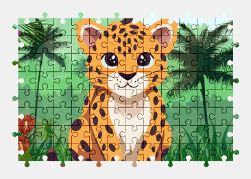 Jigsaw puzzle online cartoon,jaguar,animal,colorful