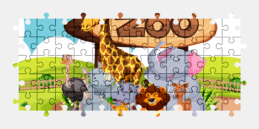 Jigsaw puzzle online cartoon,zoo,animal,colorful