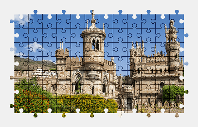 Jigsaw puzzle online castle,spain,building,architecture,colorful