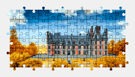 Jigsaw puzzle online castle,palace,france,building,architecture,autumn,colorful