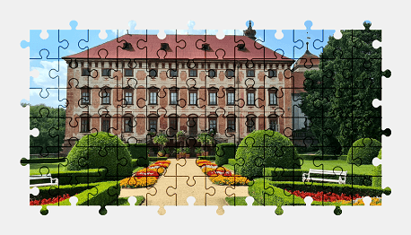 Jigsaw puzzle online castle,czechia,building,architecture,colorful