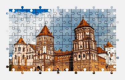 Jigsaw puzzle online castle,belarus,architecture,building,colorful