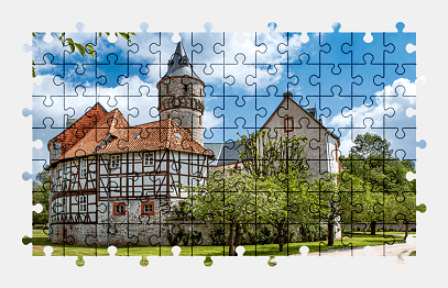 Jigsaw puzzle online castle,germany,building,architecture,colorful