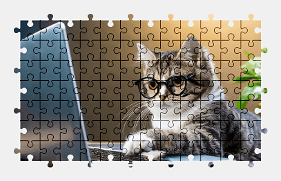 Jigsaw puzzle online cat,animal,funny,colorful