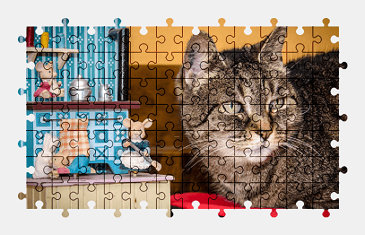 Jigsaw puzzle online cat,pet,animal,music,colorful