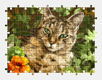 Jigsaw puzzle online cat,painting,animal