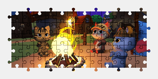 Jigsaw puzzle online catizens,video-games,colorful,character