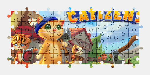 Jigsaw puzzle online catizens,video-games,colorful,character
