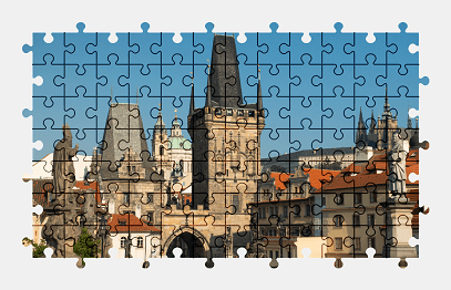 Jigsaw puzzle online bridge,prague,czechia,architecture,building,city
