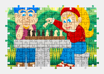 Jigsaw puzzle online chess,illustration,game,children,sport,colorful