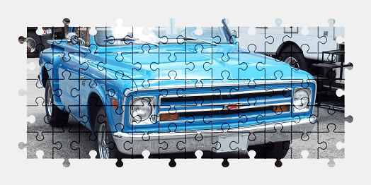 Jigsaw puzzle online blue,chevrolet,pickup,truck,vehicle,colorful
