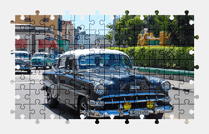 Jigsaw puzzle online chevrolet,vintage,car,cuba,street