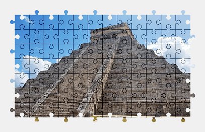 Jigsaw puzzle online maya,pyramid,building,architecture,tourism,colorful
