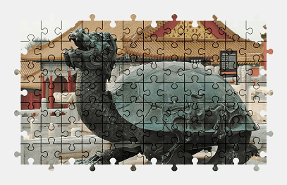 Jigsaw puzzle online china,statue,turtle,dragon