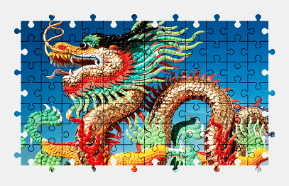 Jigsaw puzzle online chinese,dragon,colorful