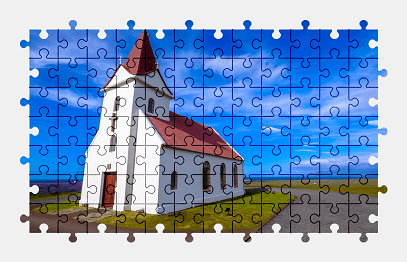 Jigsaw puzzle online church,building,religion,iceland,colorful