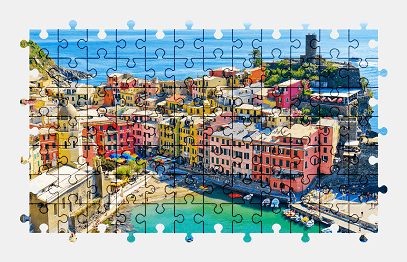 Jigsaw puzzle online italy,building,beach,colorful