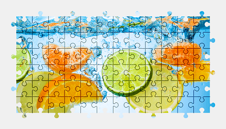 Jigsaw puzzle online citrus,fruit,water,colorful,food