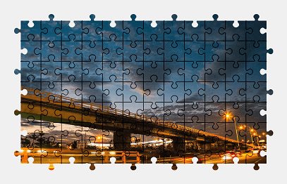 Jigsaw puzzle online clouds,night,street,sky,road