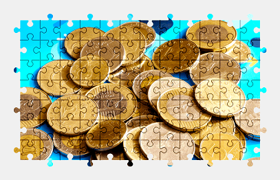 Jigsaw puzzle online coins,money,colorful