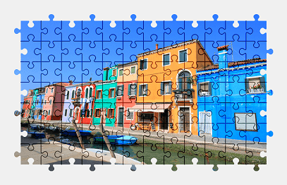 Jigsaw puzzle online colorful,house,burano,italy,building,architecture,color