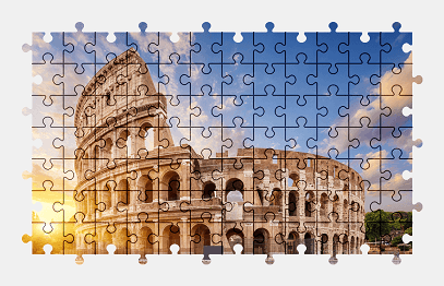 Jigsaw puzzle online colosseum,architecture,rome,italy,colorful