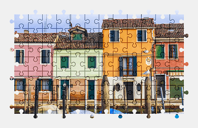 Jigsaw puzzle online house,building,boat,venice,italy