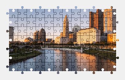 Jigsaw puzzle online columbus,city,ohio,usa,river,building,architecture,skyscraper,colorful